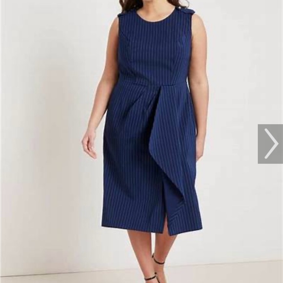 Jason Wu x Eloquii Pinstripe Origami Dress - Picture 2 of 6